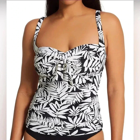 leu Rod Beattie Urban Oasis Tie Front Tankini Swim Top and Bottom - Picture 5 of 14